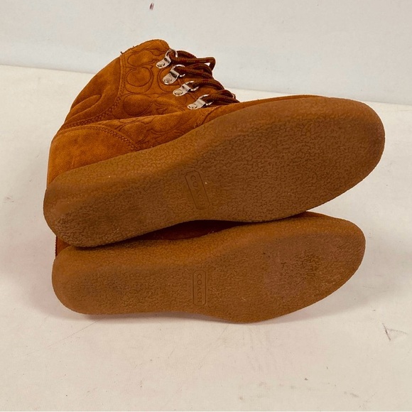 Coach Women's Brown Suede Wedge High Top Sneaker / Boot size 7.5 Women’s - Picture 4 of 5